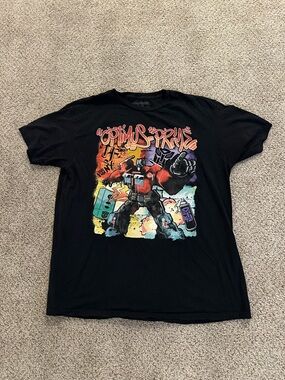 Transformers Optimus Prime T-Shirt Men’s Size XL Graffiti Black